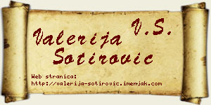 Valerija Sotirović vizit kartica